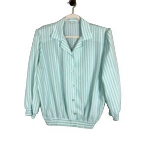 Retro Striped Top 16 Green Pullover Old Money Classic Chic Preppy Boho Western